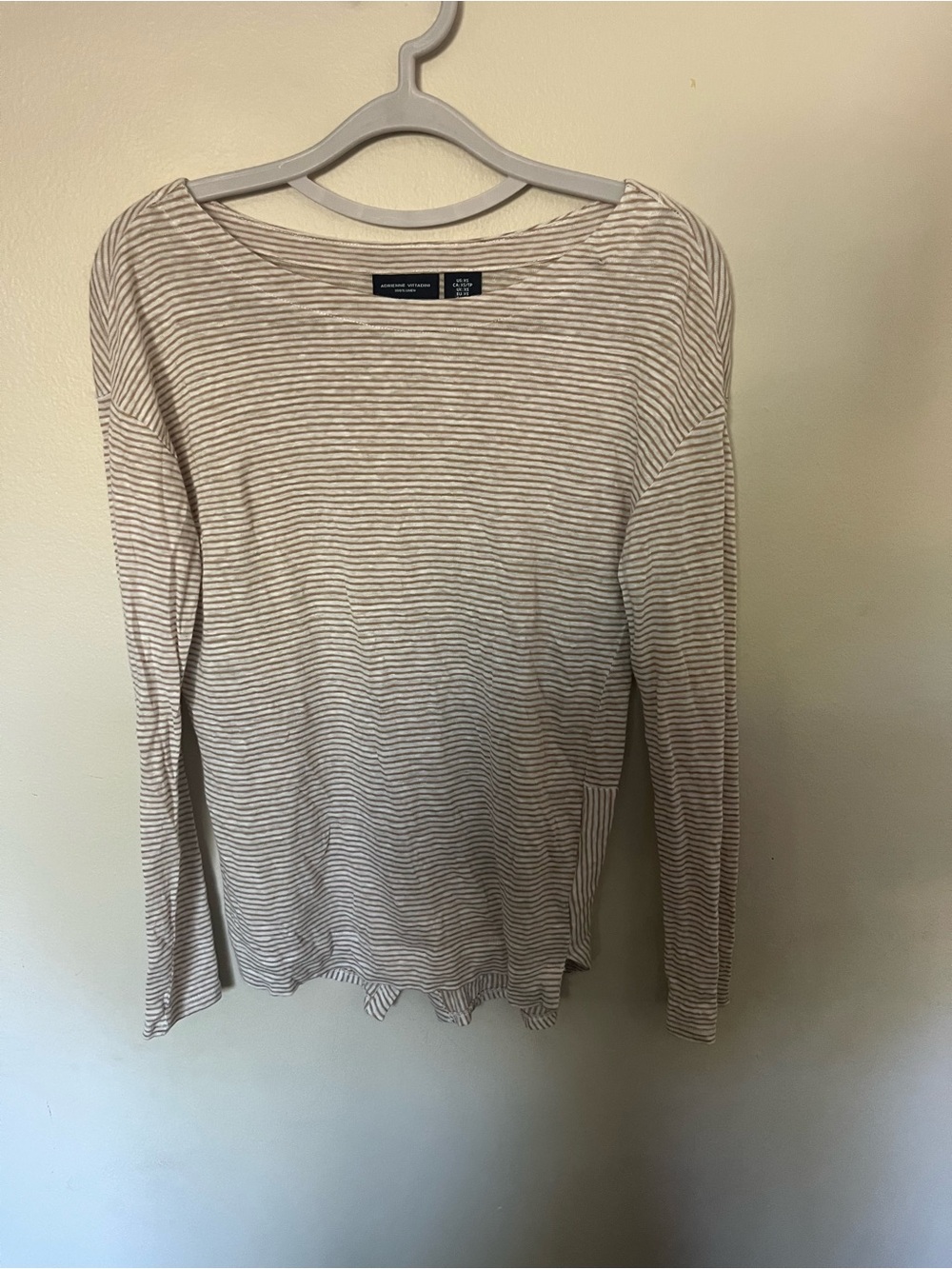 Striped Long Sleeve Tee - Beige/Off-White